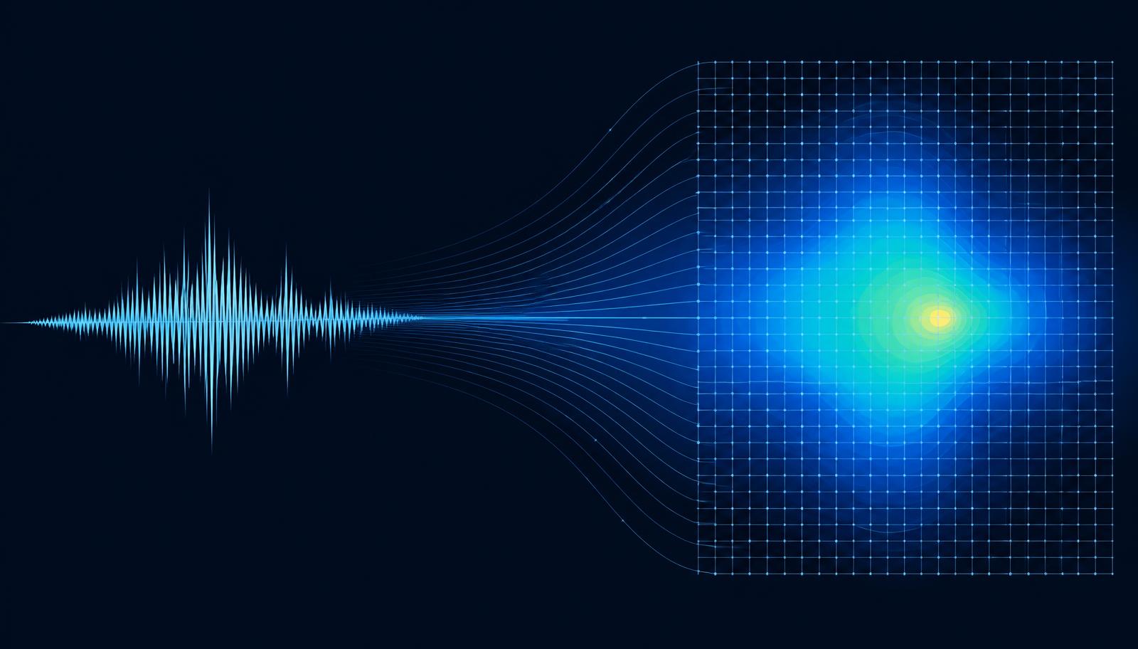 Akustisches Zeitsignal, das in eine räumliche Antwortkarte übergeht